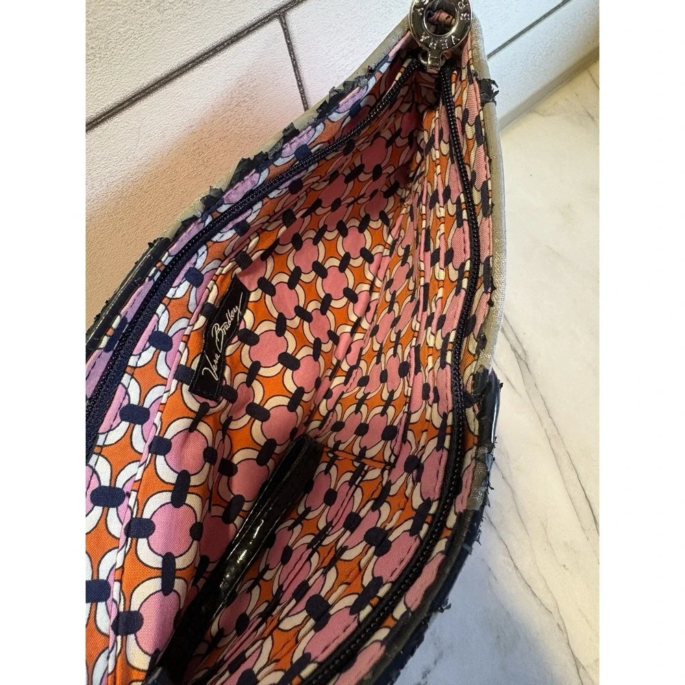 Vera Bradley Frill Loves Me Crossbody Shoulder Bag Pink Orange Navy 2010 Retired